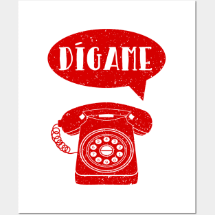 Digame Spanish Language retro phone Posters and Art